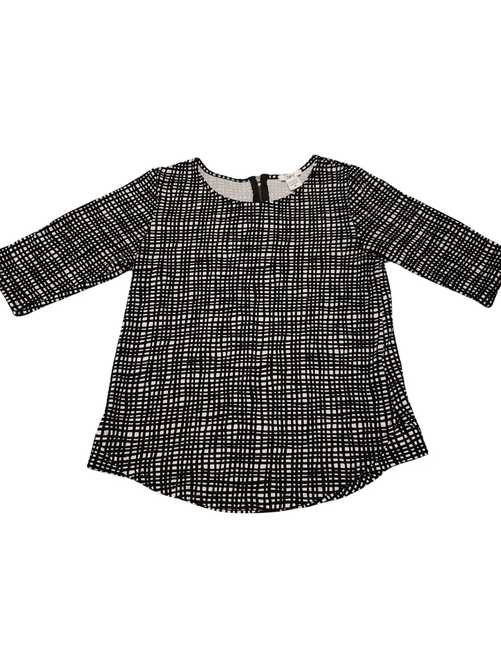 Bar III Black and White Grid Print Blouse - Picture 1 of 7